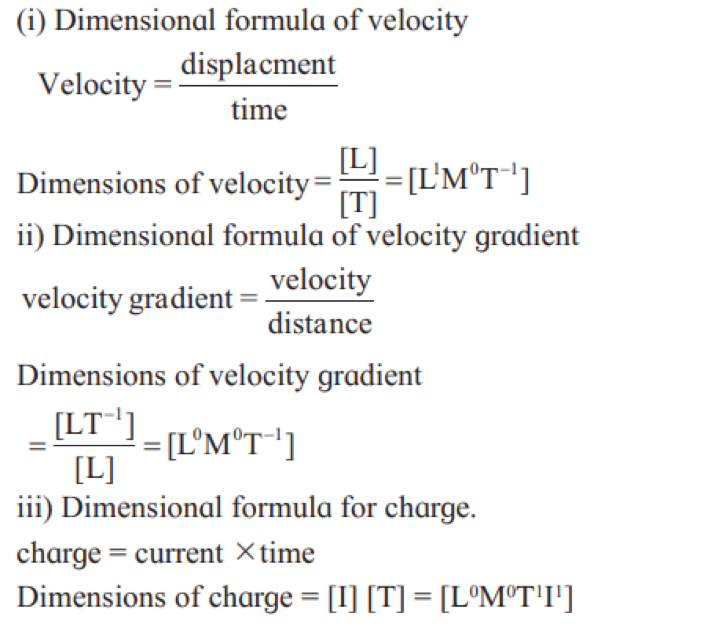 dimensional formula