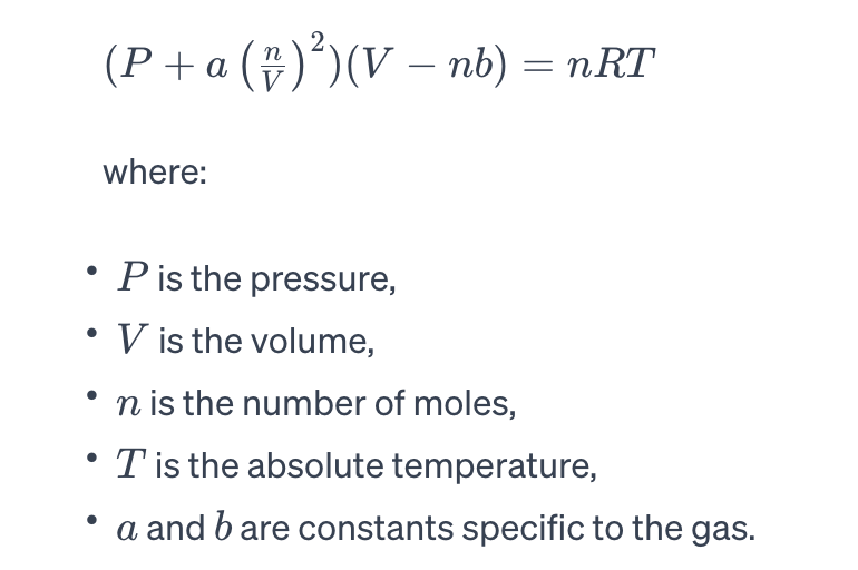 Van der Waals Equation