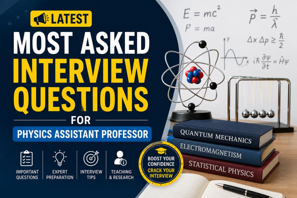 Most asked interview questions for physics assistant professor